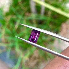 1.60 Carats Natural Madagascar Spinel Dark Magenta Color - Emerald Cut Loose Gemstone