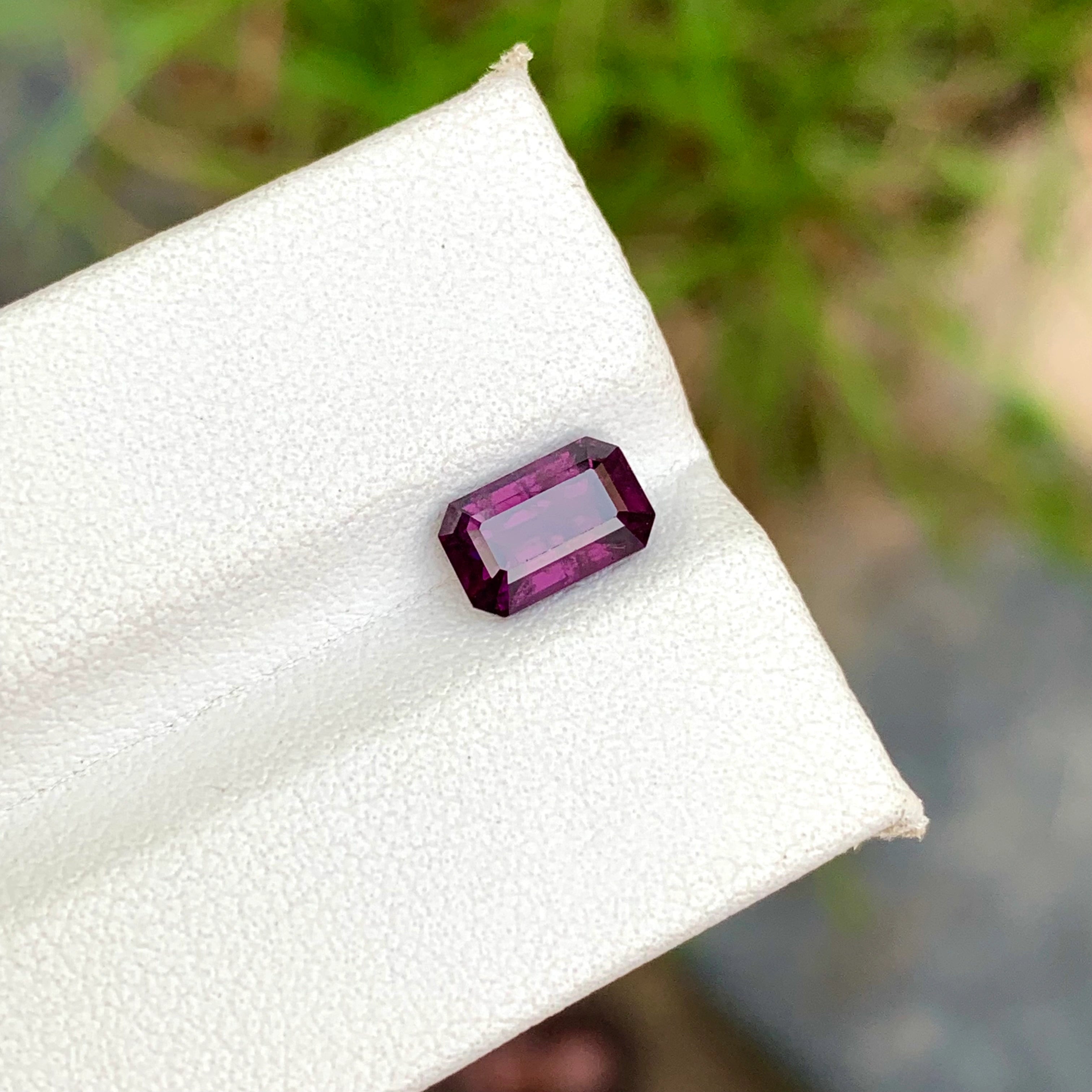 1.60 Carats Natural Madagascar Spinel Dark Magenta Color - Emerald Cut Loose Gemstone