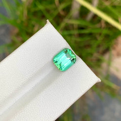 3.15 Carats Natural Mint Green Tourmaline Cushion Cut Loose Afghan Gemstone