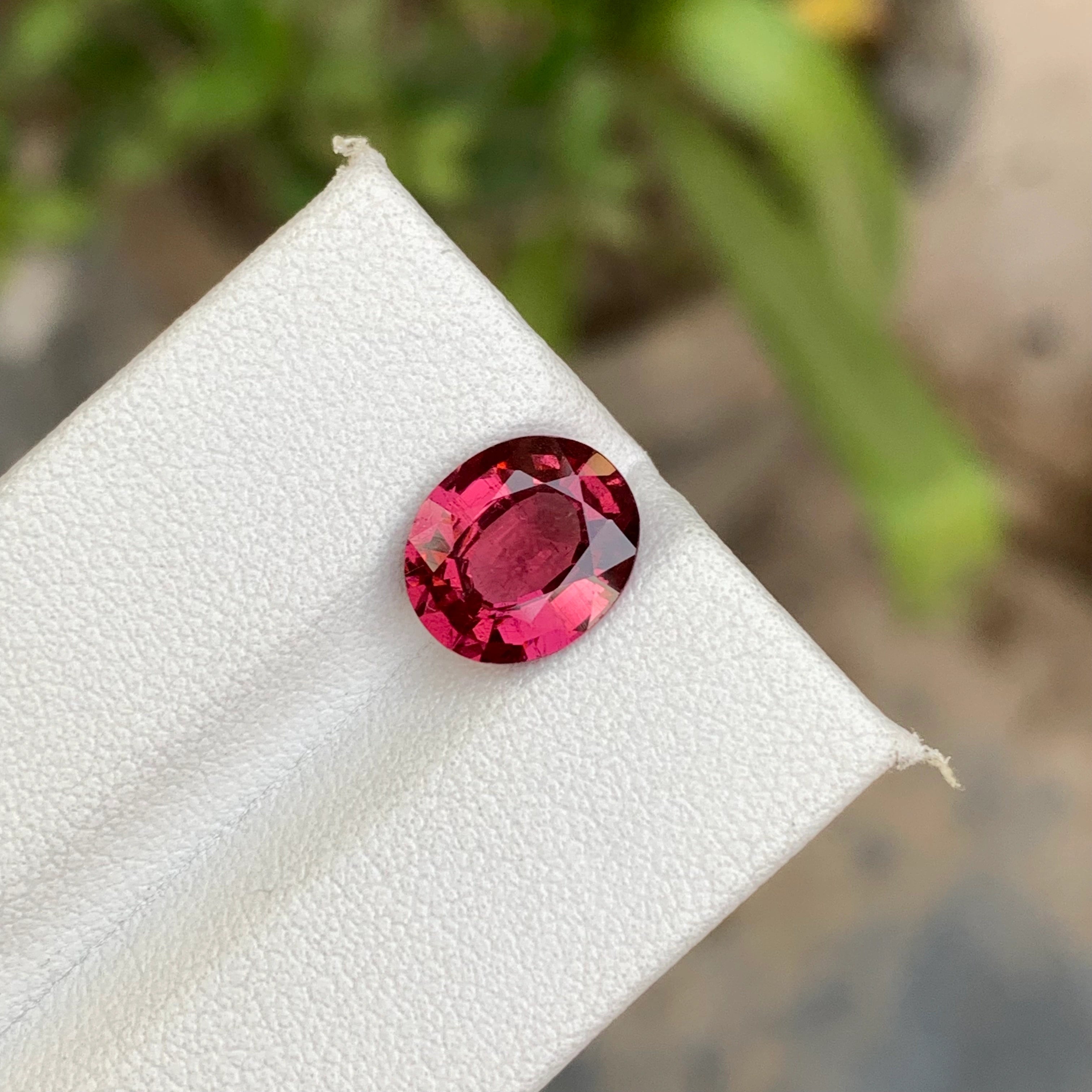 3.00 Carats Raspberry Garnet Oval Cut Stone - Natural Loose African Gemstone