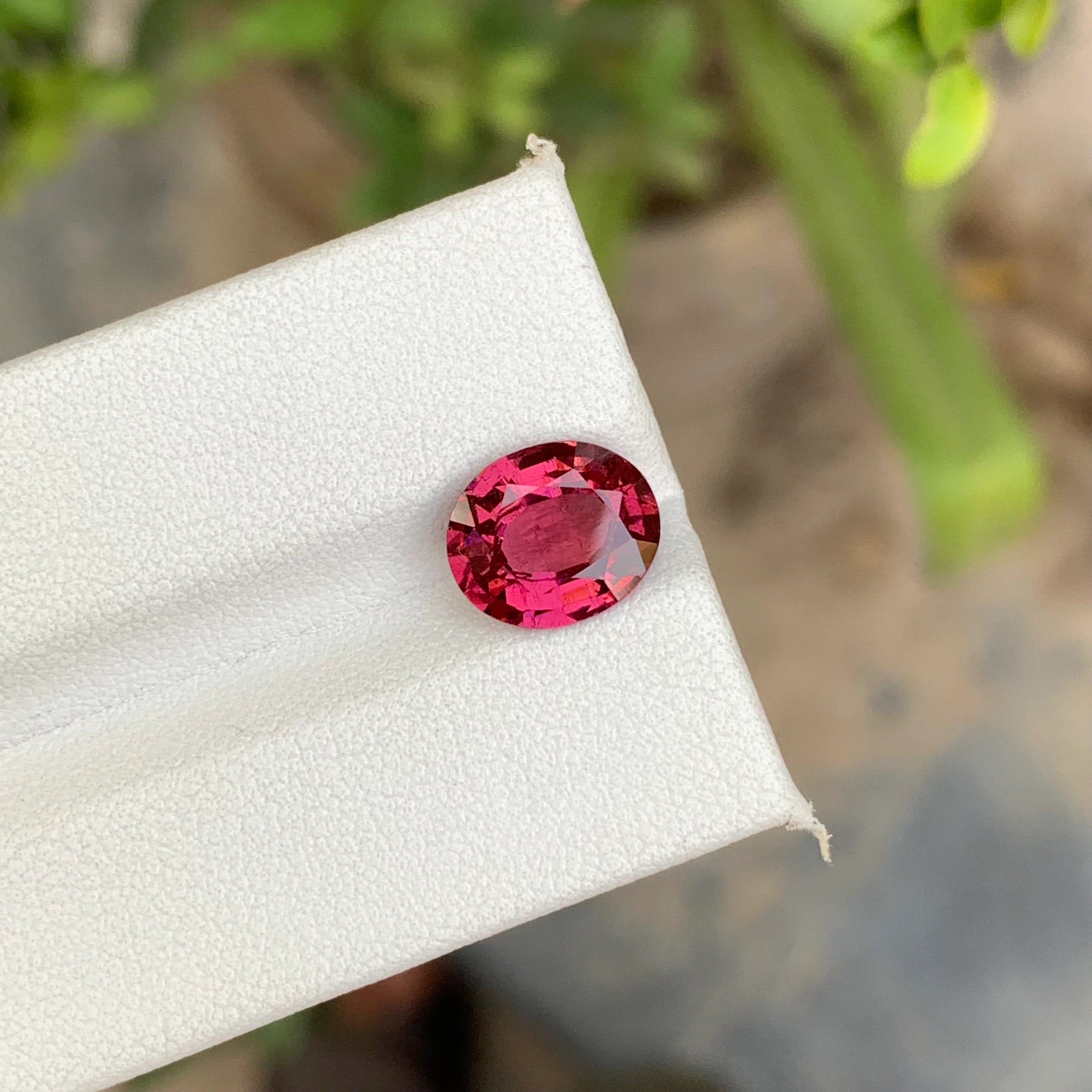 3.00 Carats Raspberry Garnet Oval Cut Stone - Natural Loose African Gemstone