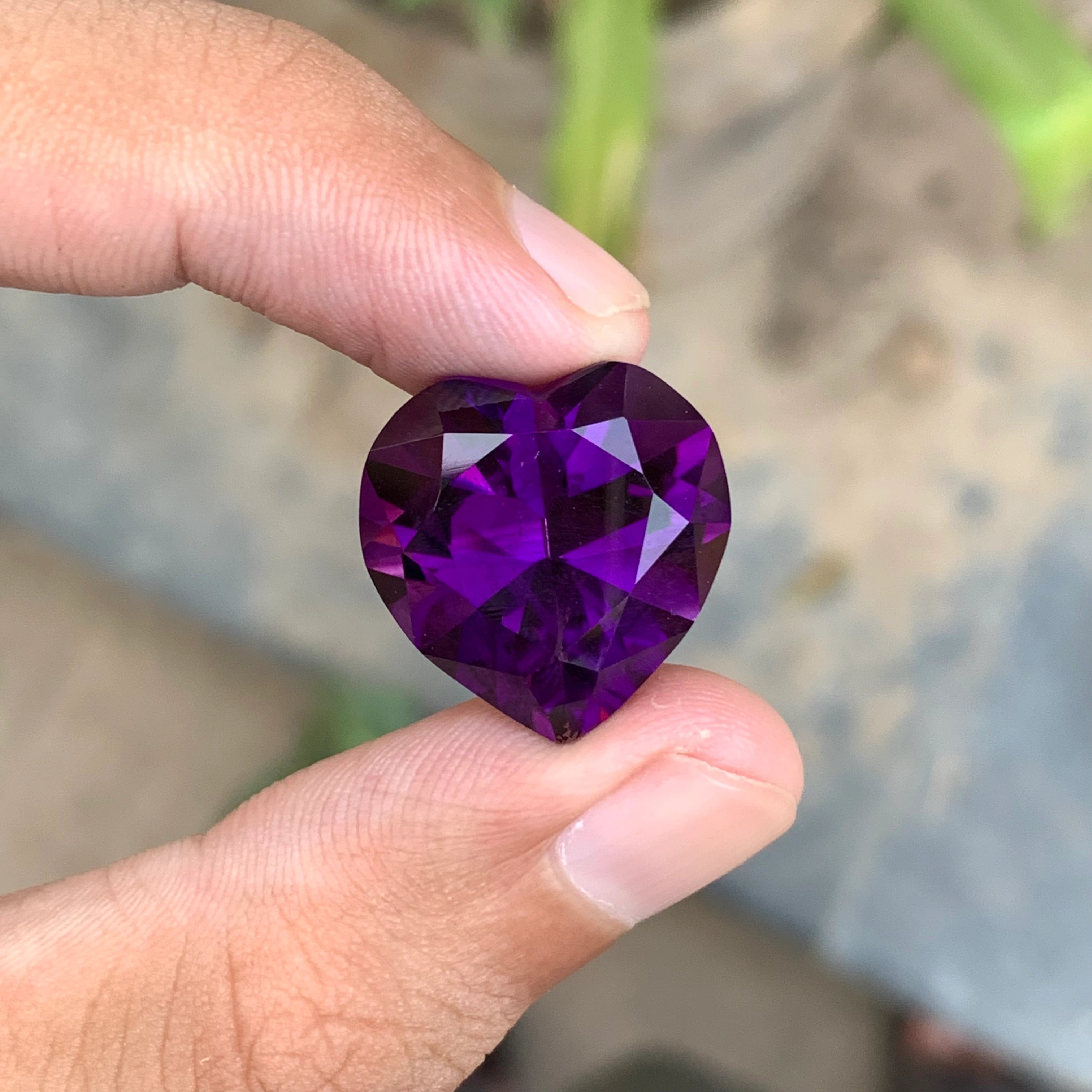 22.10 Carats Deep Purple Hard Shaped Amethyst - Loose African Stone