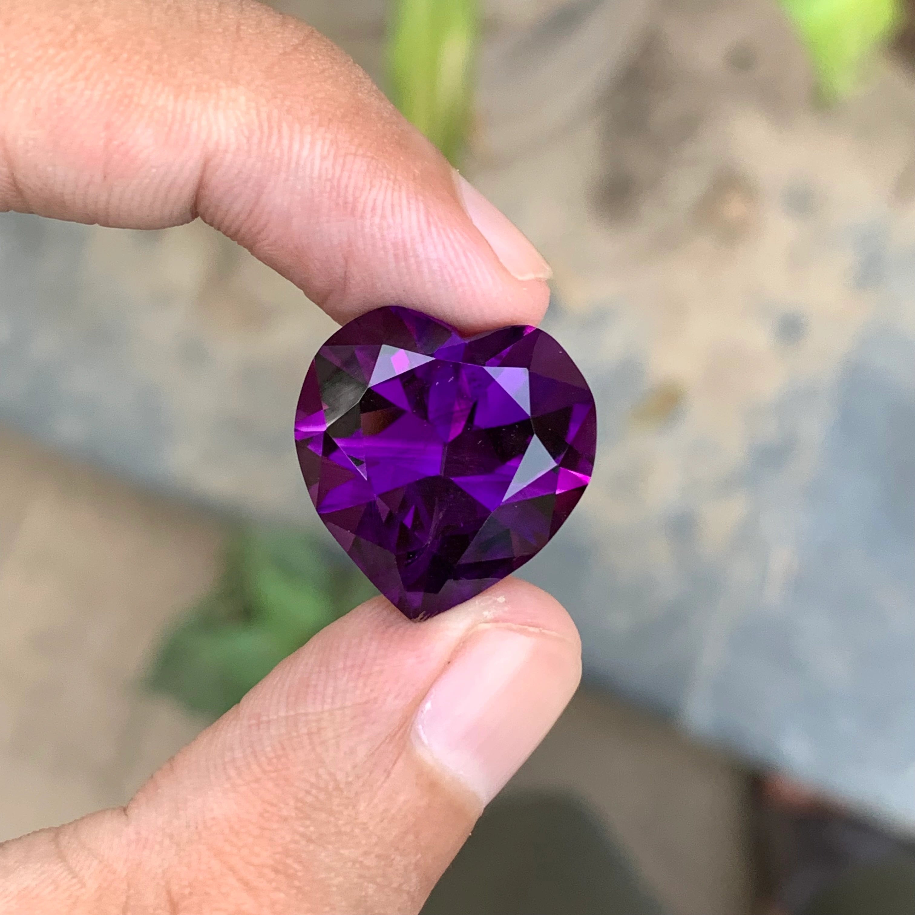 22.10 Carats Deep Purple Hard Shaped Amethyst - Loose African Stone