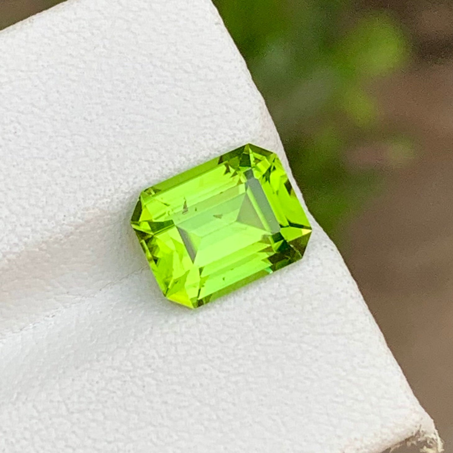 3.75 Carats Emerald Cut Apple Green Peridot From Pakistan