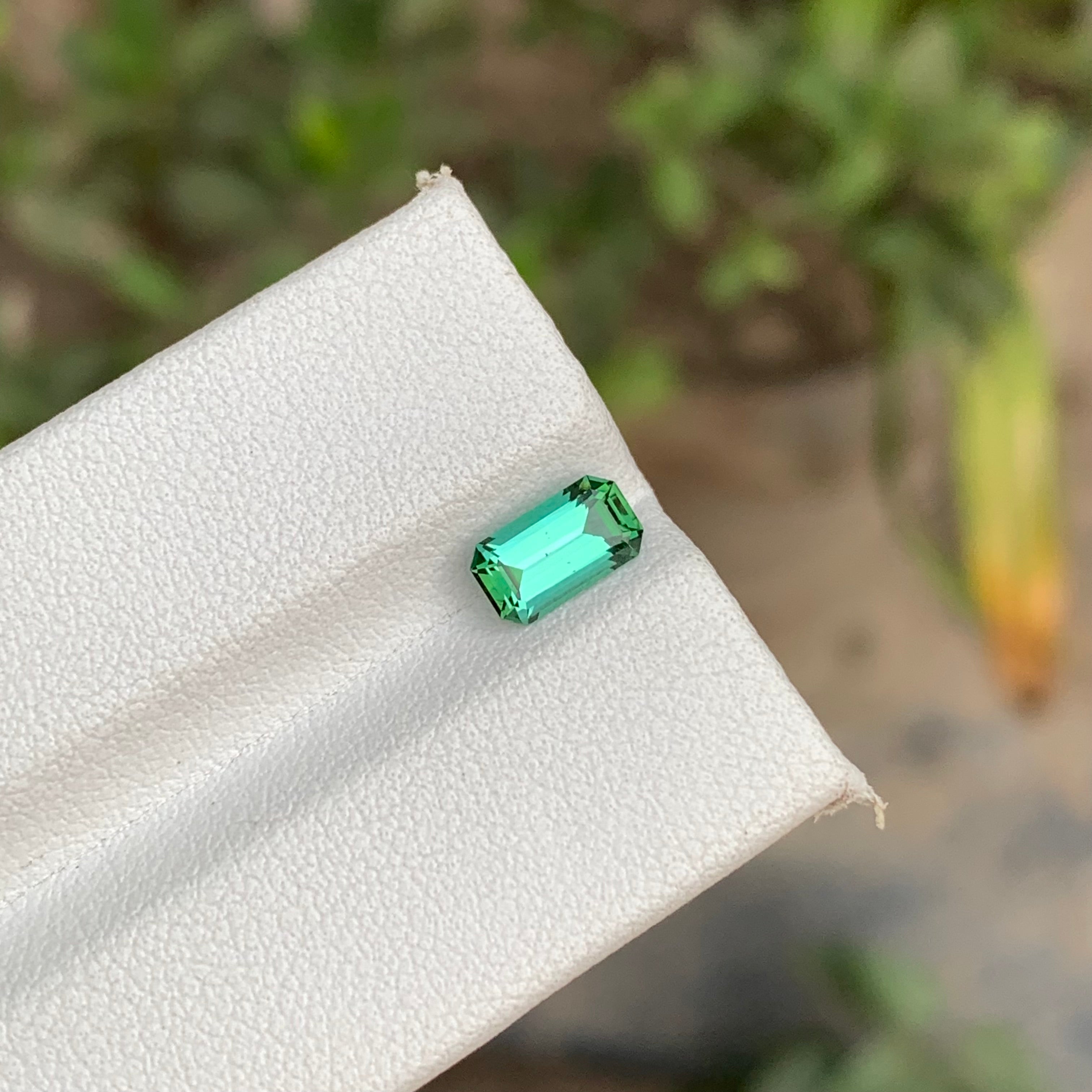 1.00 Carats Bluish Green Tourmaline Stone From Afghanistan