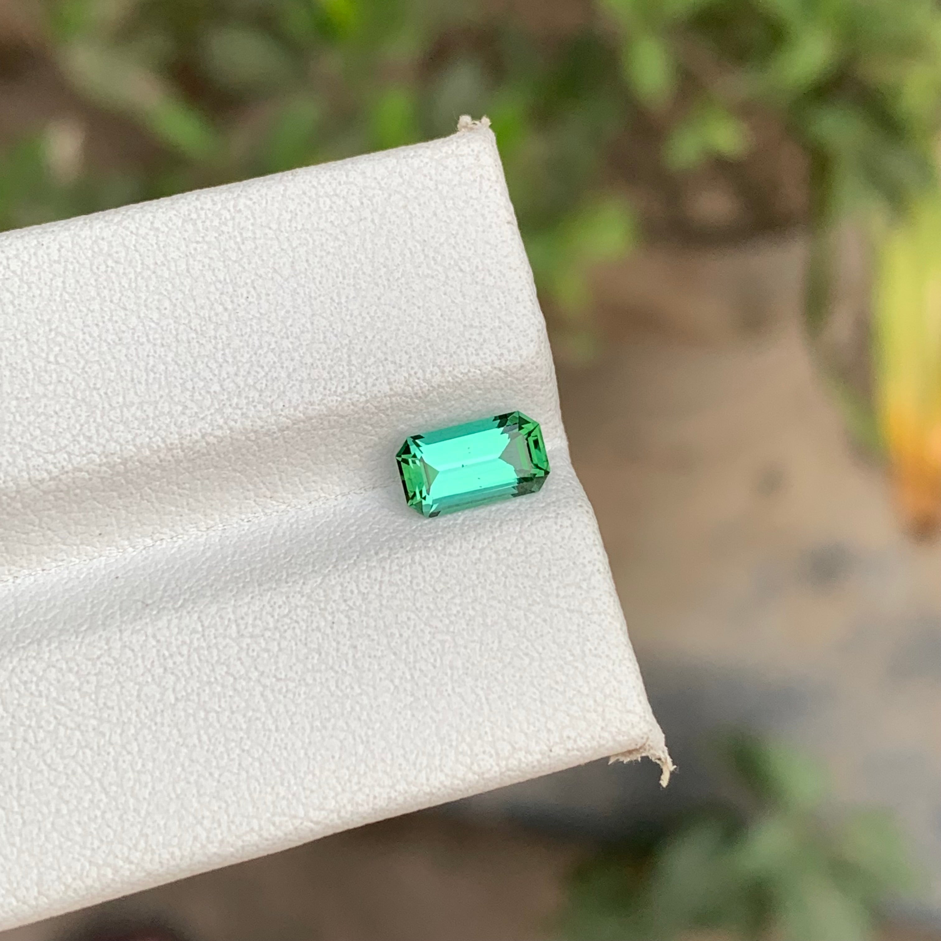 1.00 Carats Bluish Green Tourmaline Stone From Afghanistan