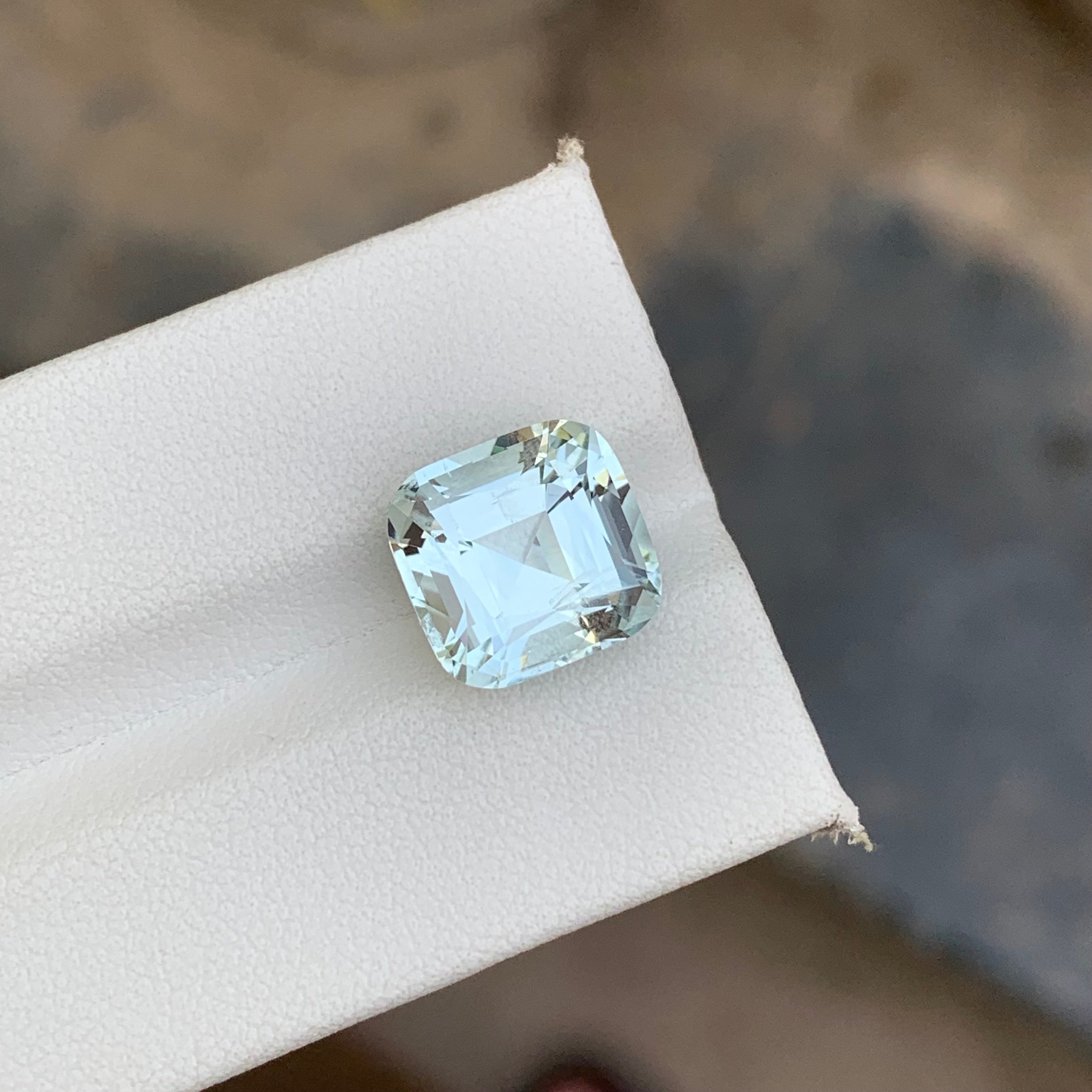 5.65 Carats Cushion Cut Aquamarine Gemstone From Pakistan