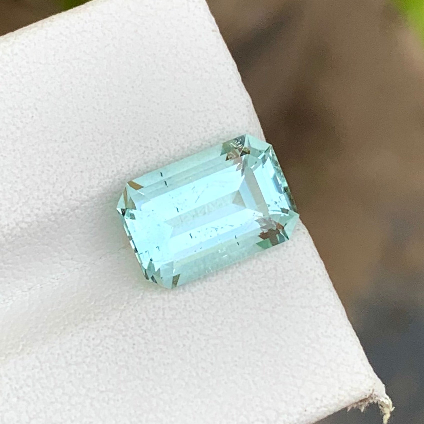 3.65 Carats Natural Loose Aquamarine Emerald cut