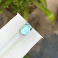 3.65 Carats Natural Loose Aquamarine Emerald cut