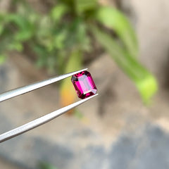 1.15 Carats Emerald Cut Hot Pink Rhodolite Garnet