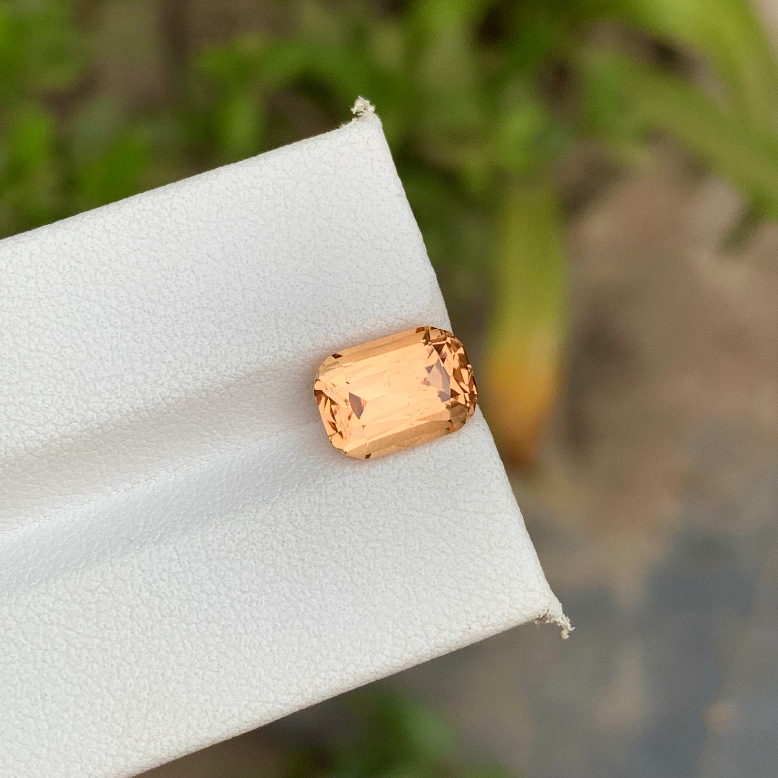3.40 Carats Rare Loose Orange Topaz Cushion Cut Stone From Pakistan