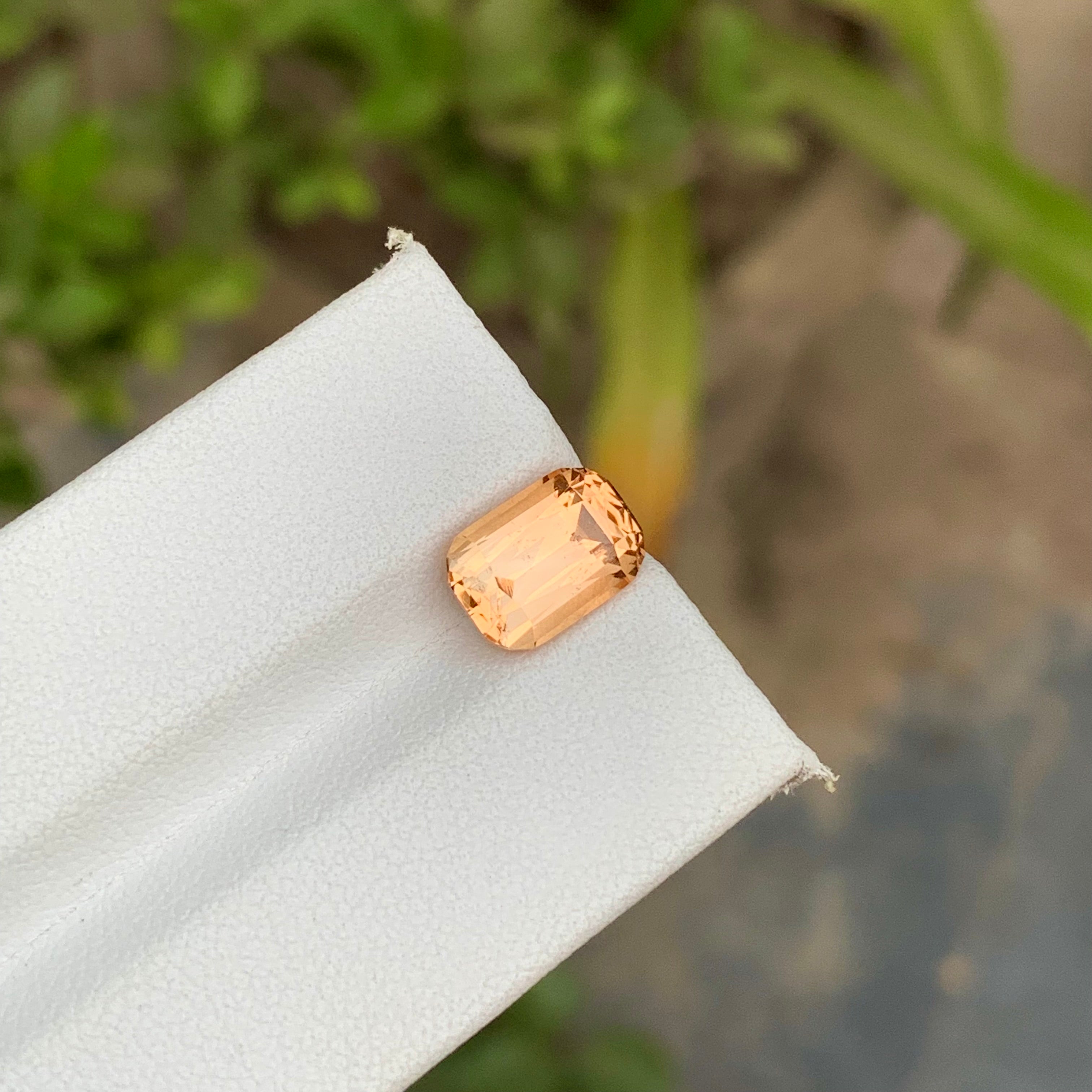 3.40 Carats Rare Loose Orange Topaz Cushion Cut Stone From Pakistan