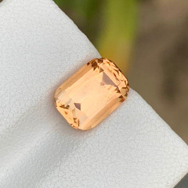 3.40 Carats Rare Loose Orange Topaz Cushion Cut Stone From Pakistan