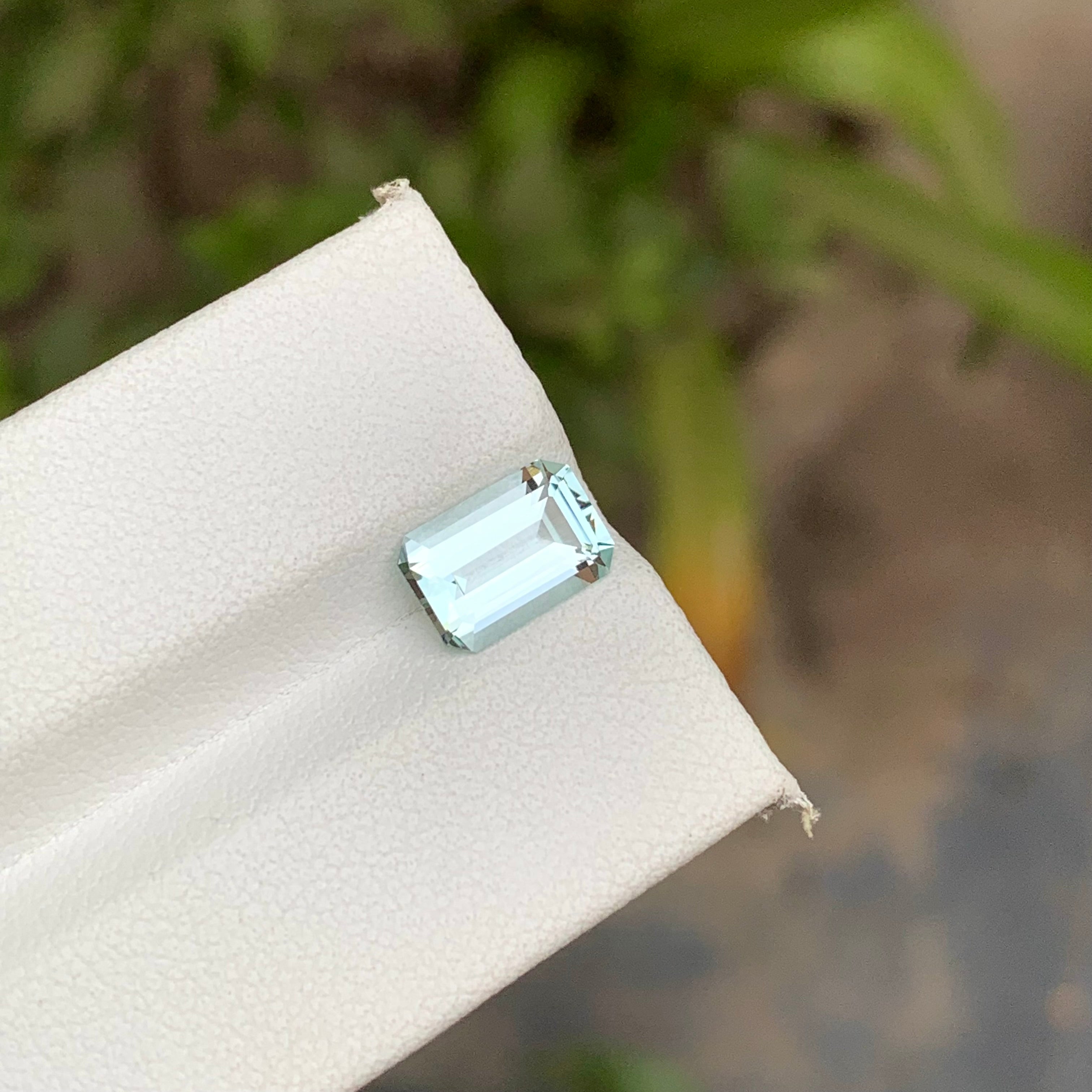 1.65 Carats Loose Pakistani Aquamarine Emerald Cut
