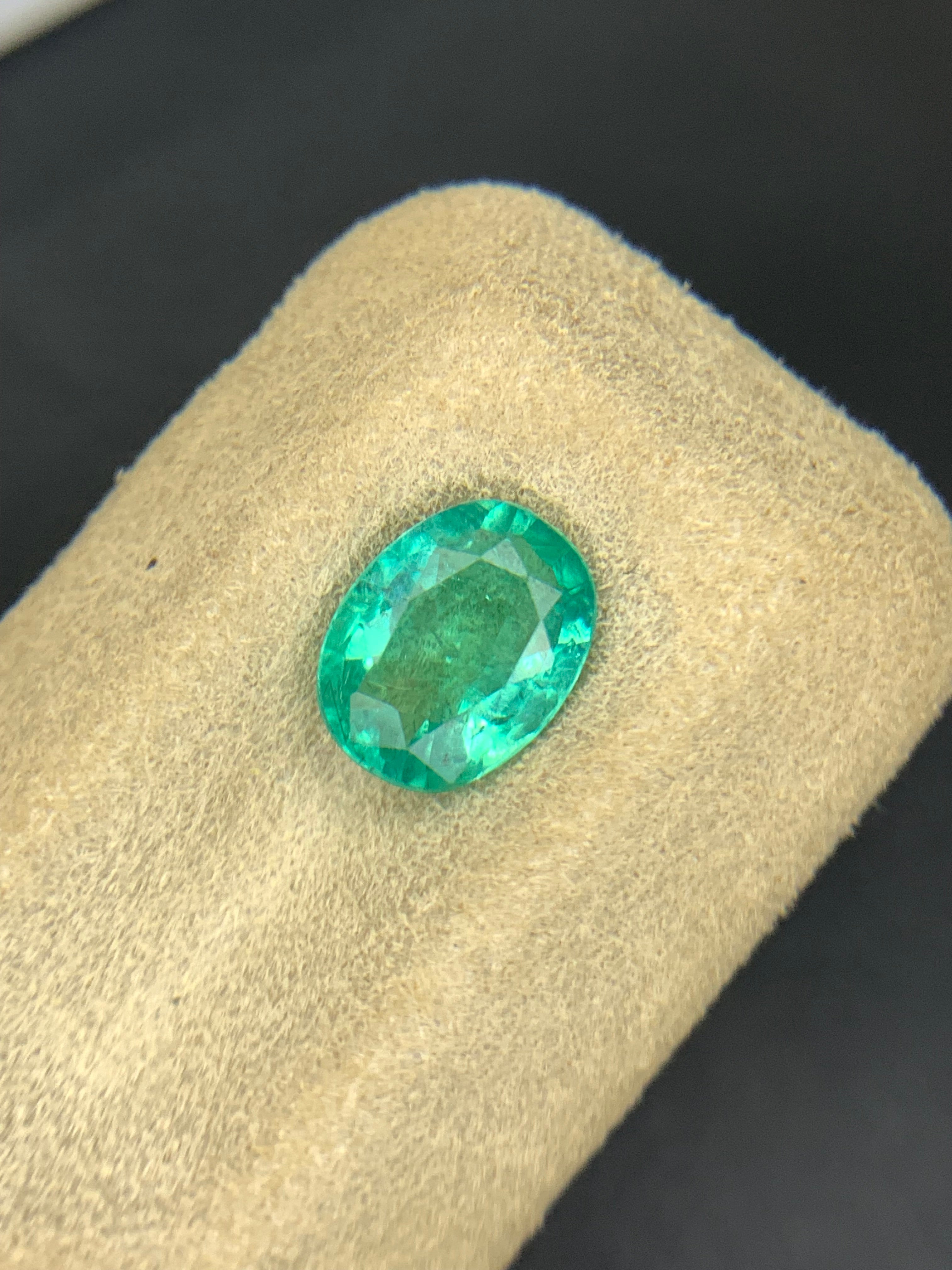 1.15 Ct Oval Cut Emerald Stone - Loose Natural Precious Gemstone