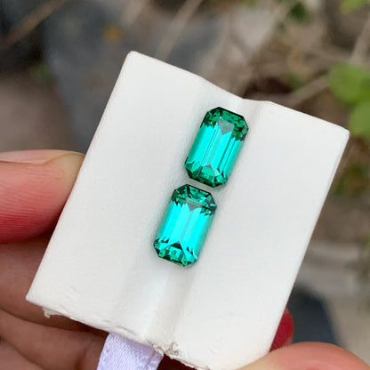 Lagoon Green Tourmaline Pair