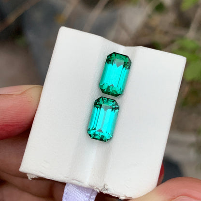 Lagoon Green Tourmaline Pair