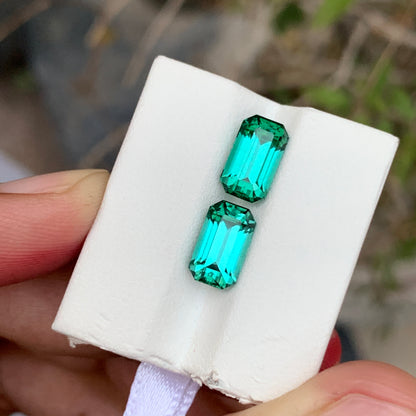 Lagoon Green Tourmaline Pair