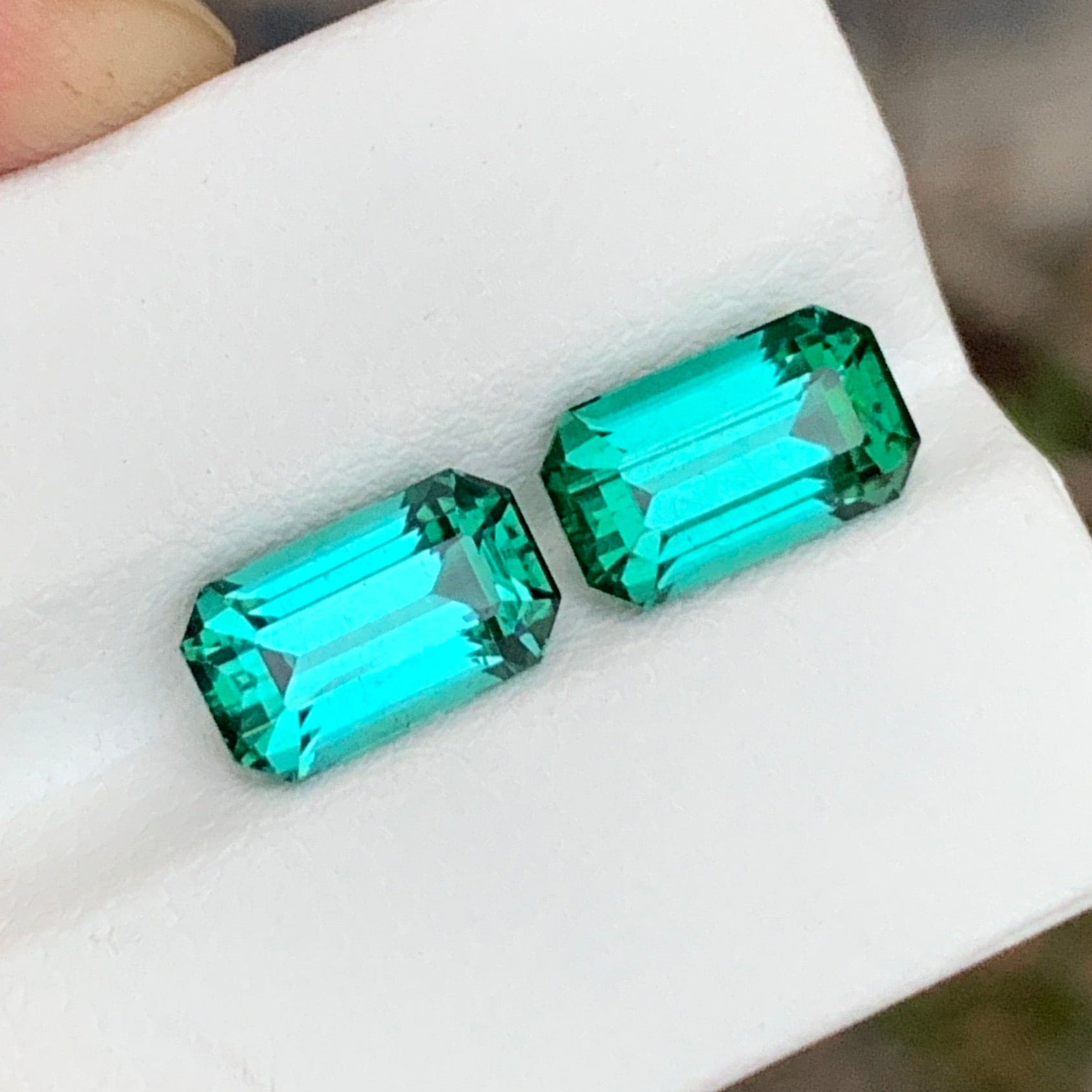 Lagoon Green Tourmaline Pair