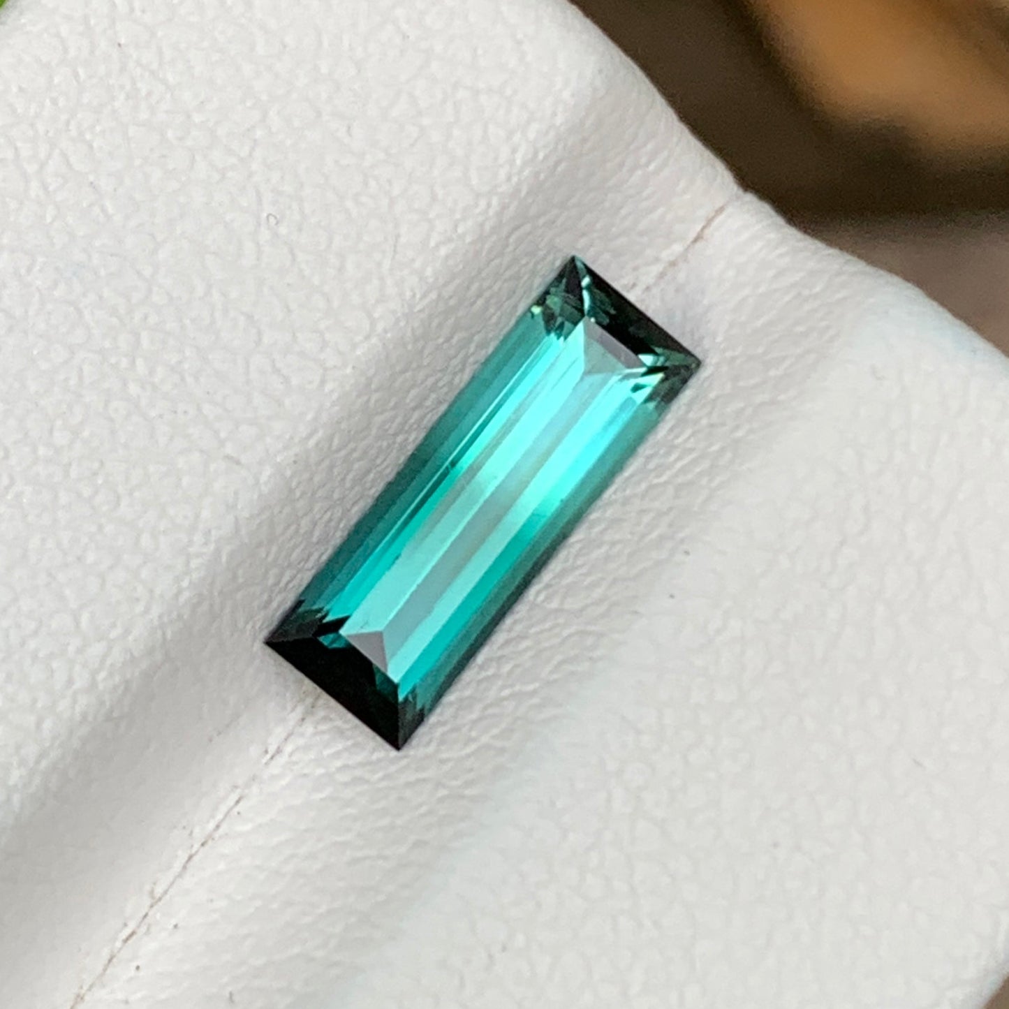 Bicolor Tourmaline baguette Cut Gemstone