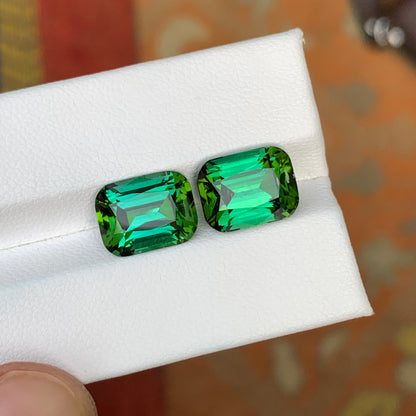 10.15 Carats Bluish Green Tourmaline Pair