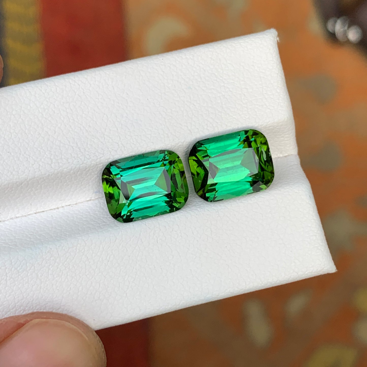 10.15 Carats Bluish Green Tourmaline Pair