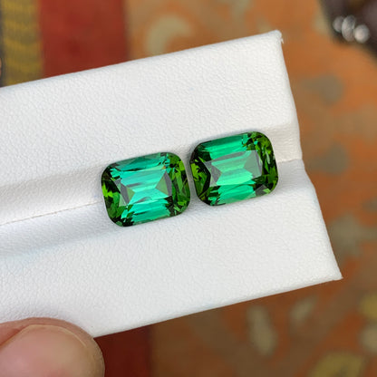 10.15 Carats Bluish Green Tourmaline Pair