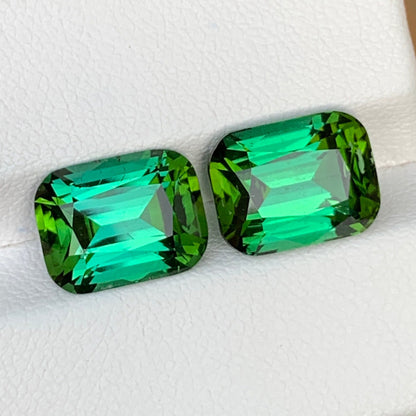 Bluish Green tourmaline pair