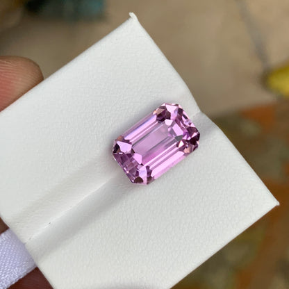7.70 Carats Emerald Cut Kunzite Stone