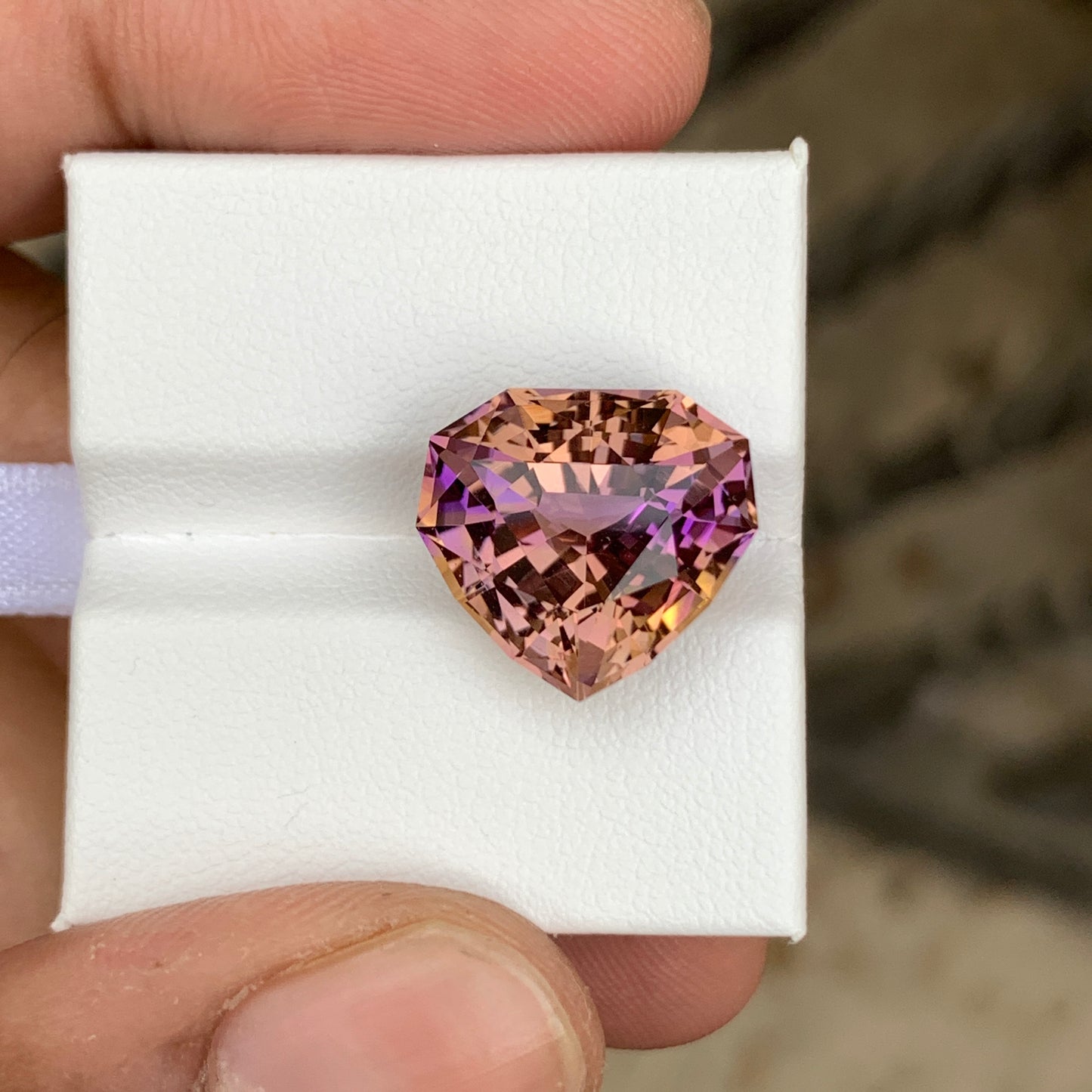 10.9 Carats Heart Shaped Bolivian Ametrine