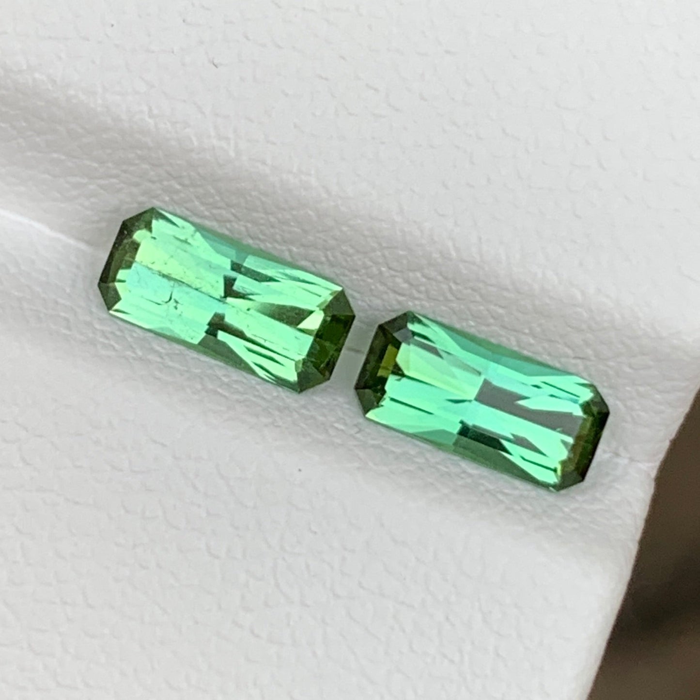 Green Tourmaline Pair Scissor Cut