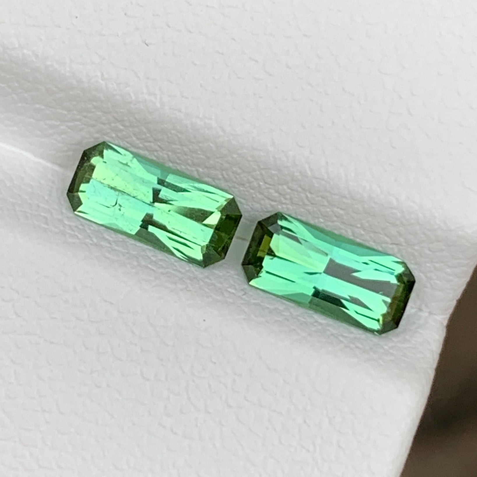 Green Tourmaline Pair Scissor Cut