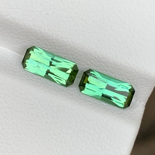 Green Tourmaline Pair Scissor Cut