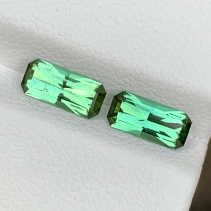 Green Tourmaline Pair Scissor Cut