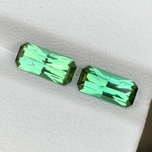 Green Tourmaline Pair Scissor Cut