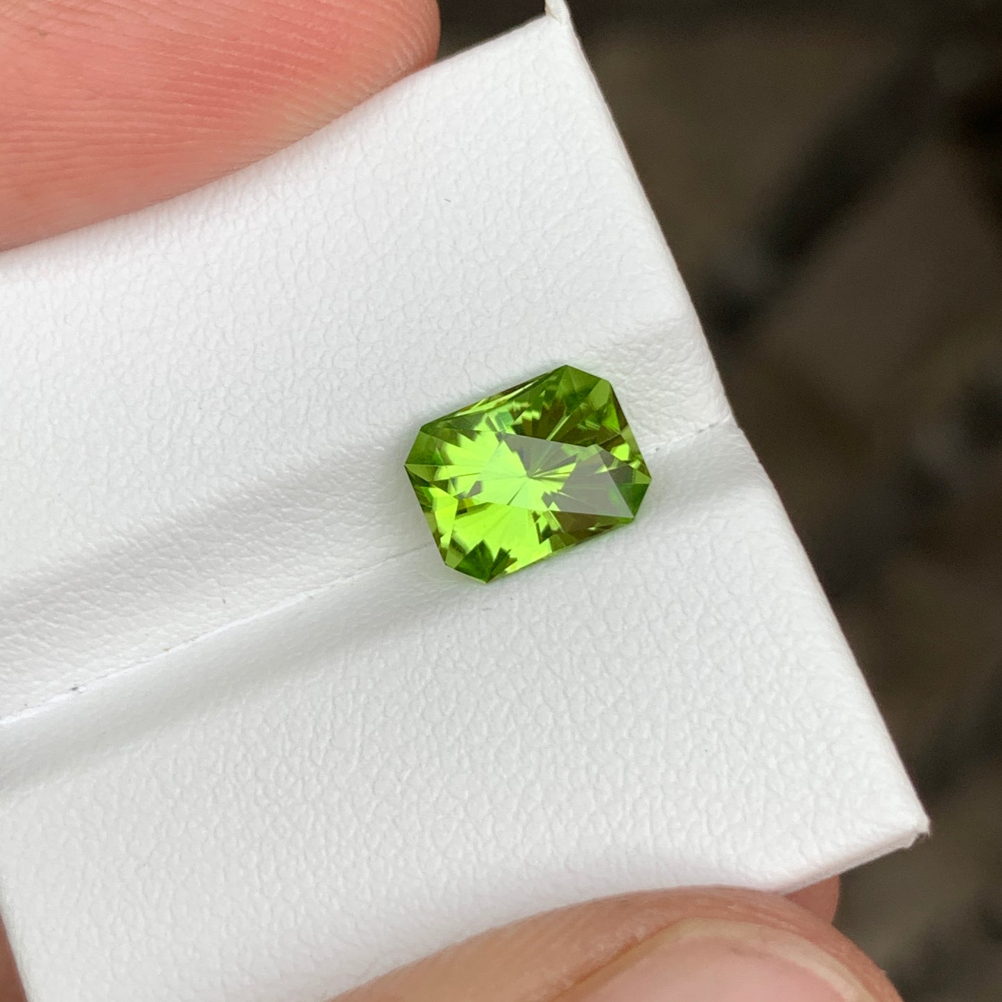 1.95 Peridot Stone Precision Cut