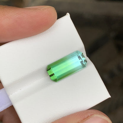 3.65 Carats Bicolor Seafoam Green Tourmaline
