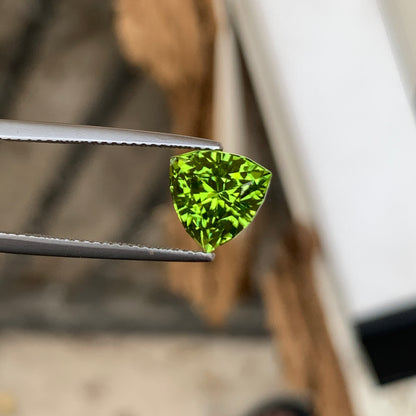 3.15 Carats Precision Cut Trillion Peridot