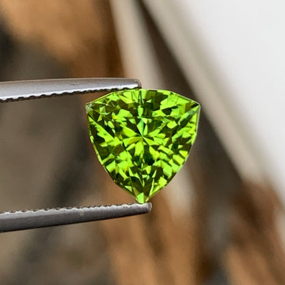 3.15 Carats Precision Cut Trillion Peridot