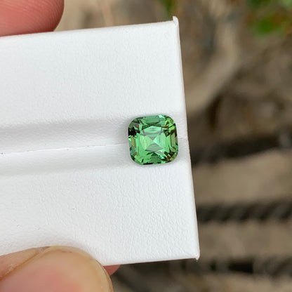 2.10 Carats Green Tourmaline Cushion Cut