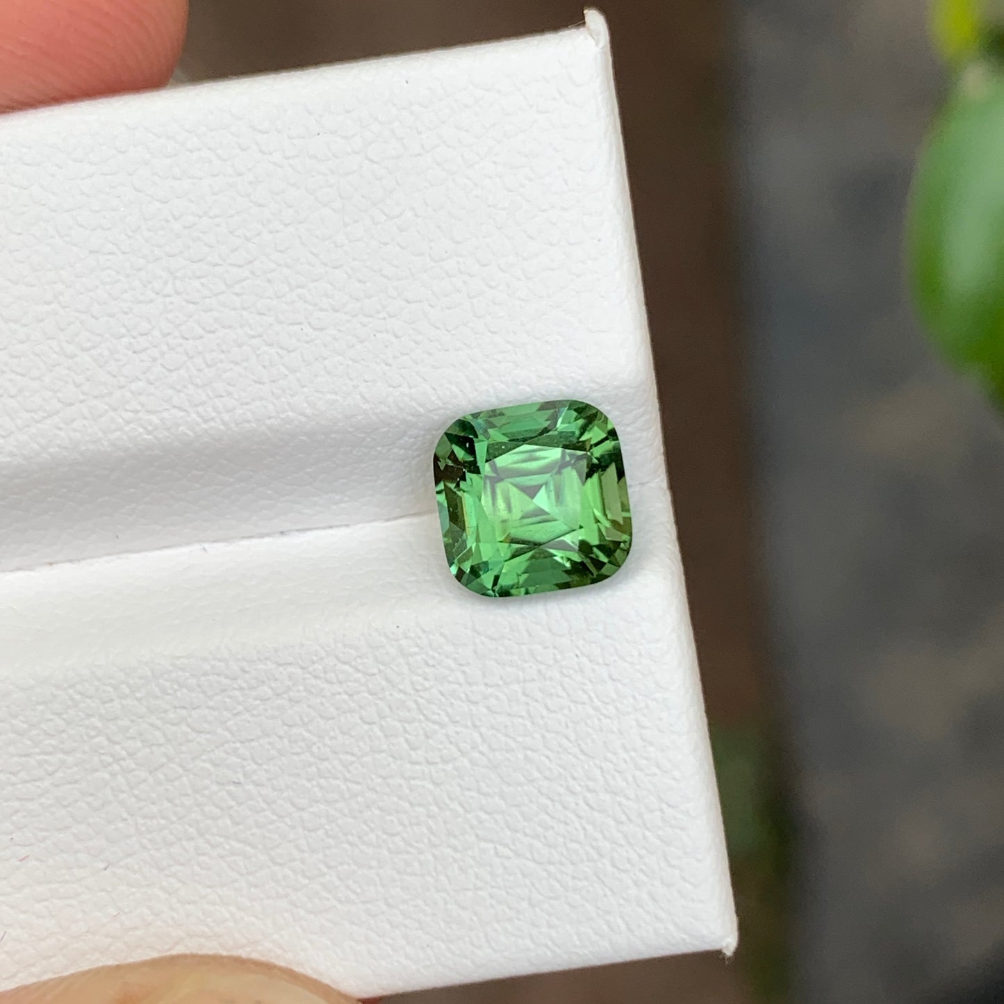 2.10 Carats Green Tourmaline Cushion Cut