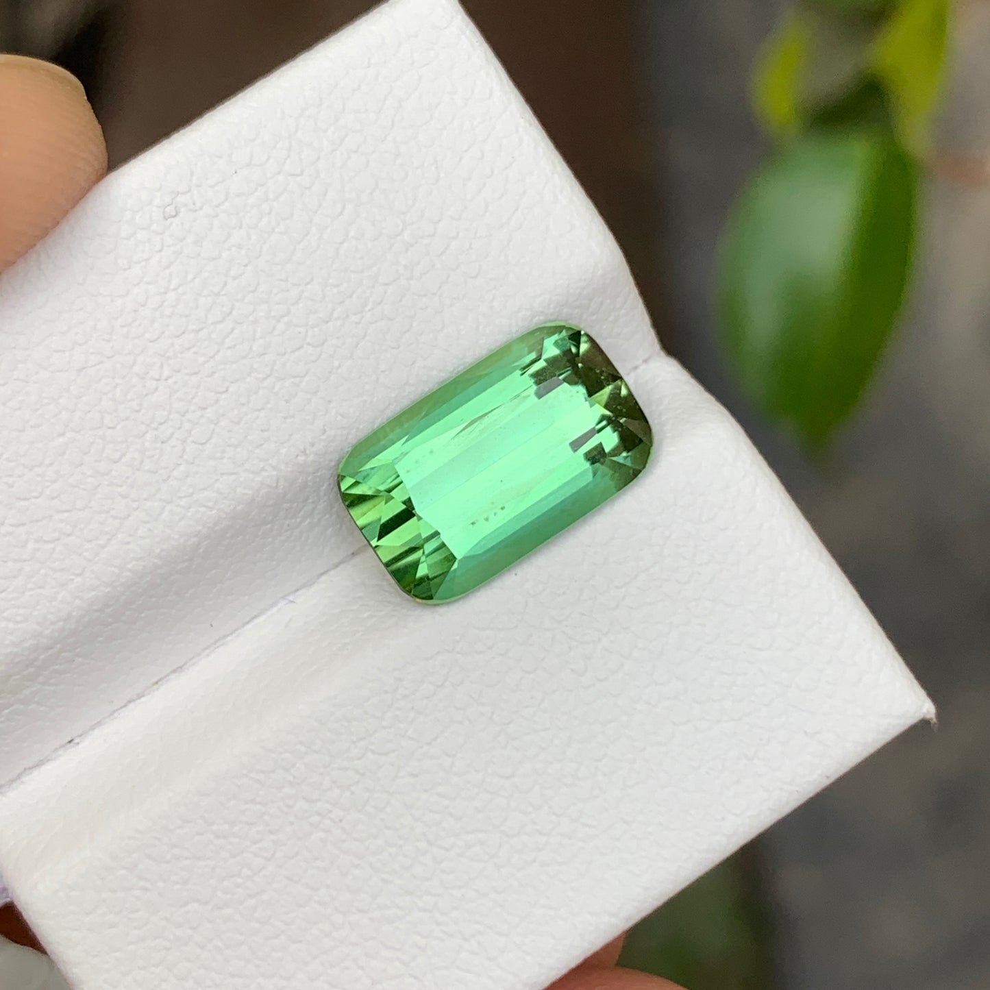 4.30 Carats Green Tourmaline Long Cushion