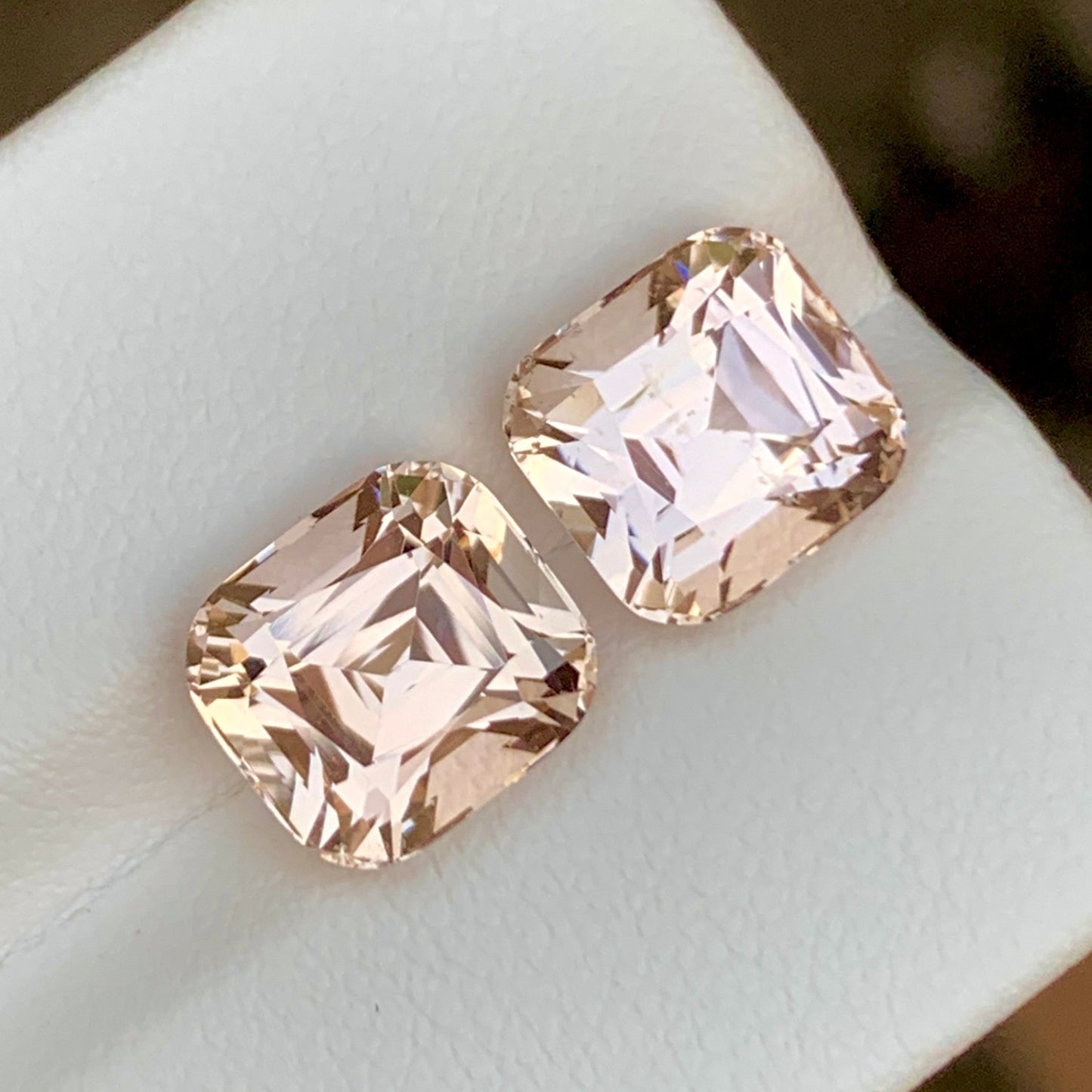 Morganite Pair Cushion Cut