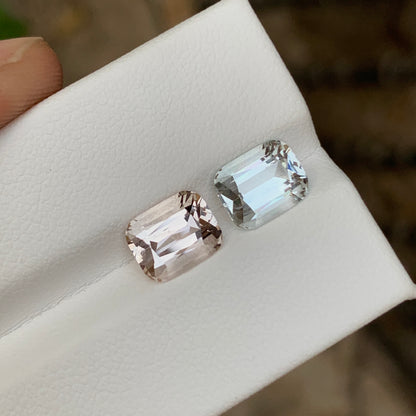 Morganite & Aquamarine Pair | Reverse