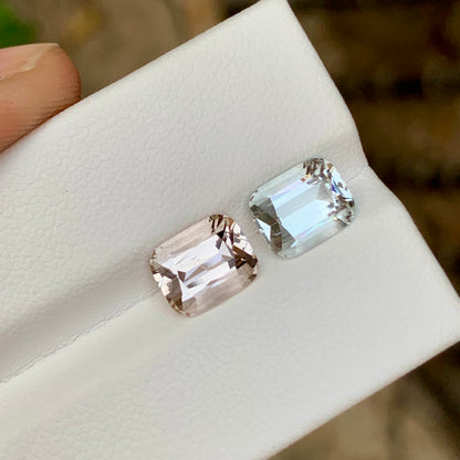 Morganite & Aquamarine Pair | Reverse