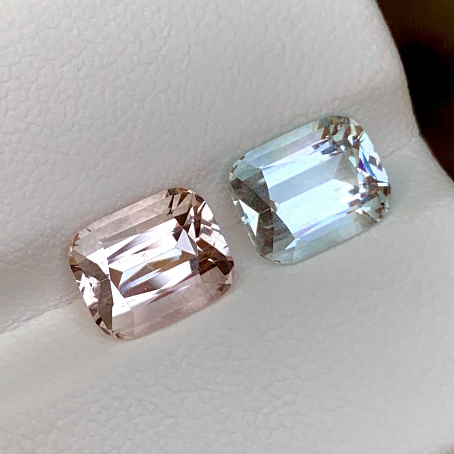 Morganite & Aquamarine Pair | Reverse