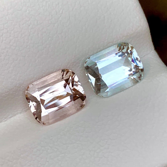 Morganite & Aquamarine Pair | Reverse