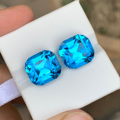 Electric Blue Topaz Pair