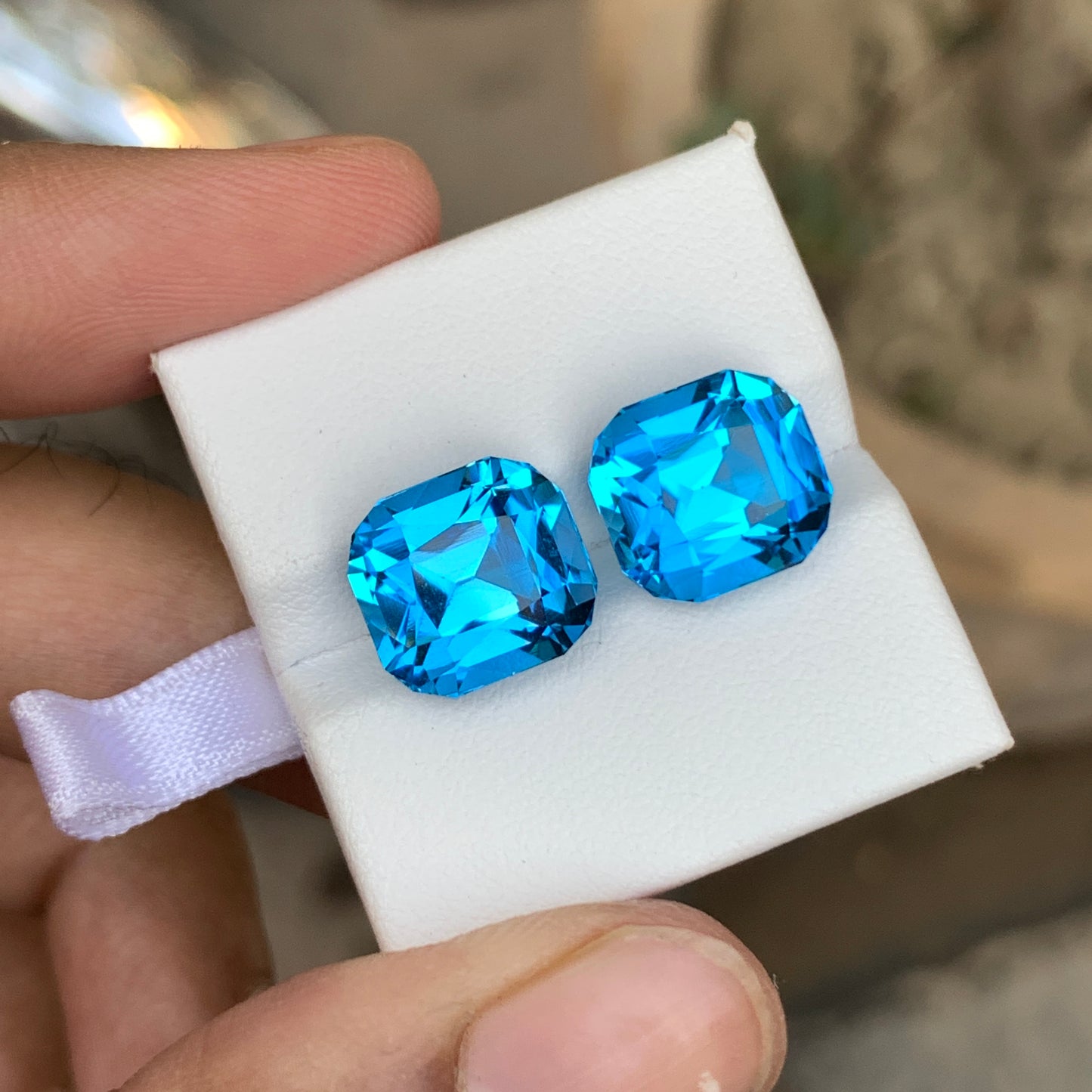 19 Ct Electric Blue Topaz Pair | Natural Loose Blue Topaz Gemstones