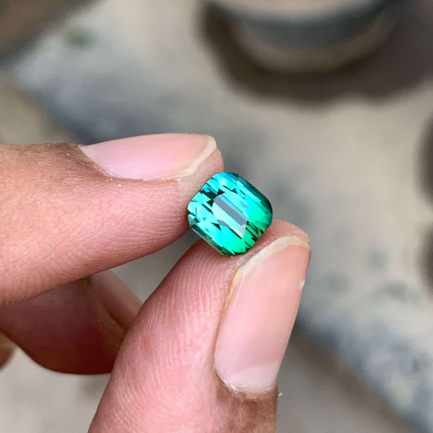 2.65 Ct Blue Green Tourmaline | Natural Loose Bi Color Tourmaline Gemstone